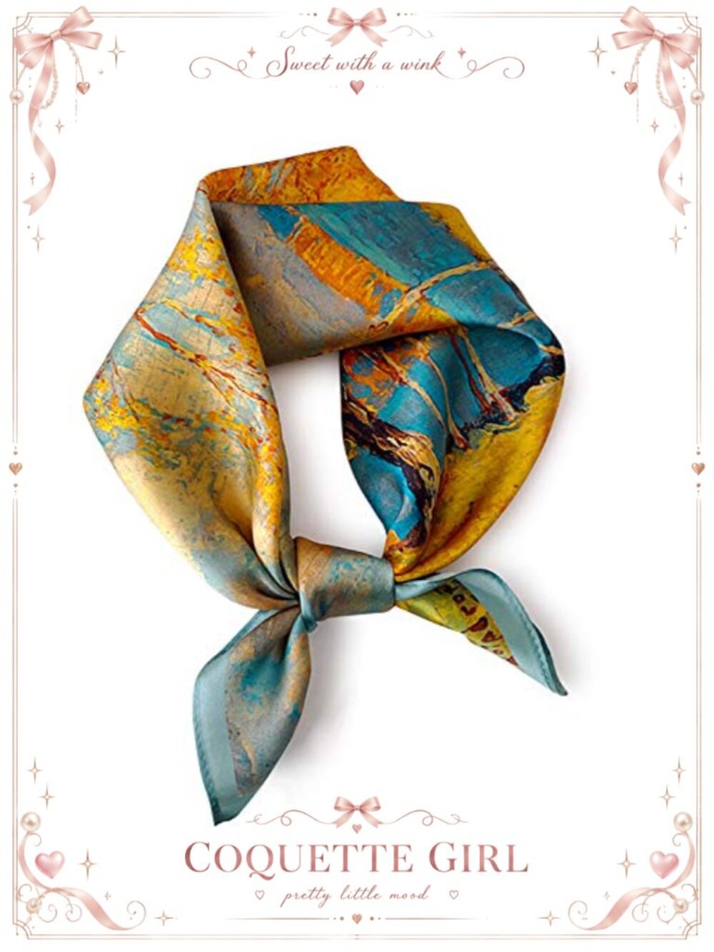 100% Mulberry Silk 21x21 Square Scarf Neckerchief Hair Tie Bandana